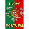 Portugal Flag Heart Microfiber Beach Towel 180 x 100 cm