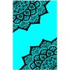 Microfiber Beach Towel Two Fluorescent Blue Mandalas 180 x 100 cm