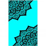 Microfiber Beach Towel Two Fluorescent Blue Mandalas 180 x 100 cm
