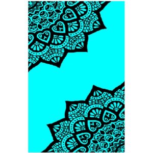Microfiber Beach Towel Two Fluorescent Blue Mandalas 180 x 100 cm