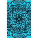 Fluorescent Blue Mandala Microfiber Beach Towel 180 x 100 cm