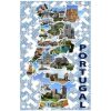 Mosaics Map Portugal Microfiber Beach Towel 180 x 100 cm