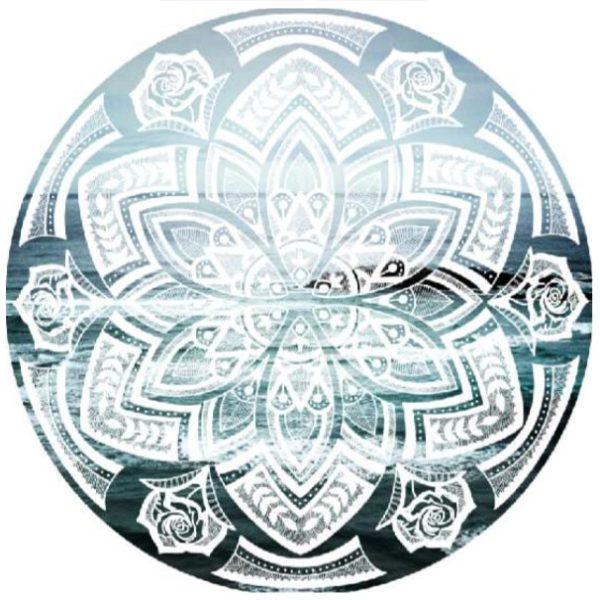 Blue Mandala Round Microfiber Beach Towel 150 cm