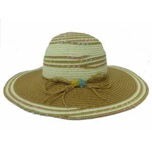 Brown Sautéed Stripe Lady’s Capeline