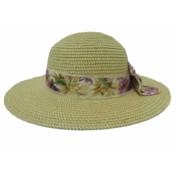 Beige Women’s Capeline with Tinted Ribbon with Flower Bow