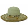 Dark Beige Ladies Capeline with Feathers and Stripes on Tabs