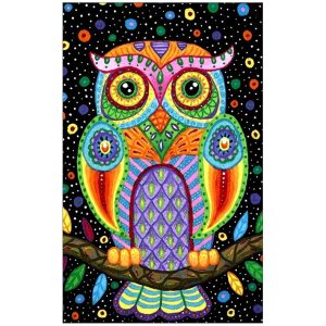 Fluorescent Owl Microfiber Beach Towel 180 x 100 cm