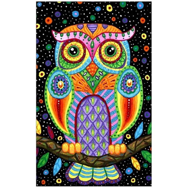 Fluorescent Owl Microfiber Beach Towel 180 x 100 cm