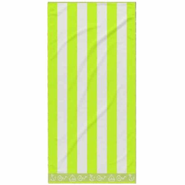 Striped Cotton Beach Towel Light Green 180 x 100 cm