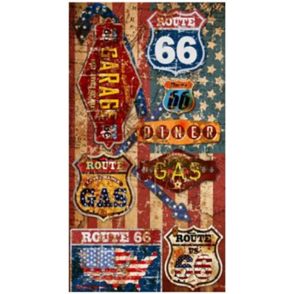 Route 66 Microfiber Beach Towel USA Flag 180 x 100 cm