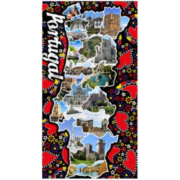 Barcelos Rooster Microfiber Beach Towel Map Portugal 180 x 100 cm