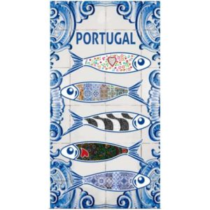 Sardines & Tiles Microfiber Beach Towel 180 x 100 cm