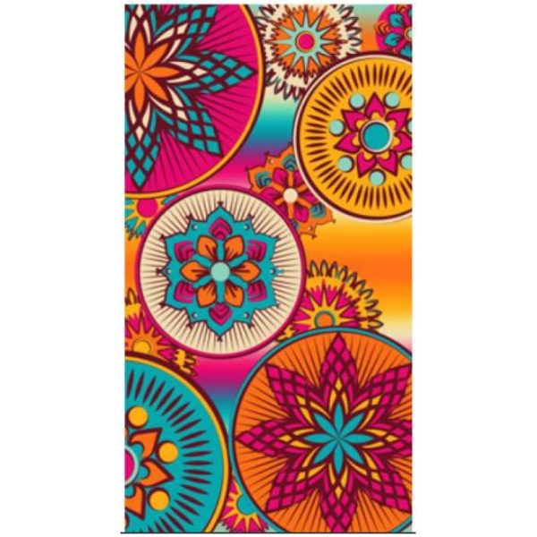 Round Mandalas Microfiber Beach Towel 180 x 100 cm