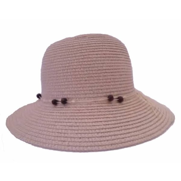 Dark Pink Plain Short-Brimmed Lady’s Hat with String