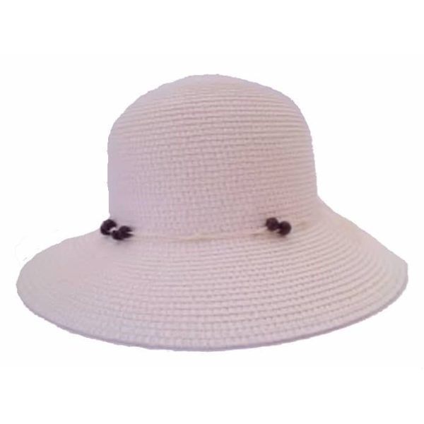 Light Pink Plain Short-Brimmed Lady’s Hat with String