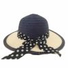 Blue Girl’s Hat with White Dot Ribbon