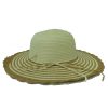 Brown Simple Lady’s Capline with Striped Flap and Round Tips