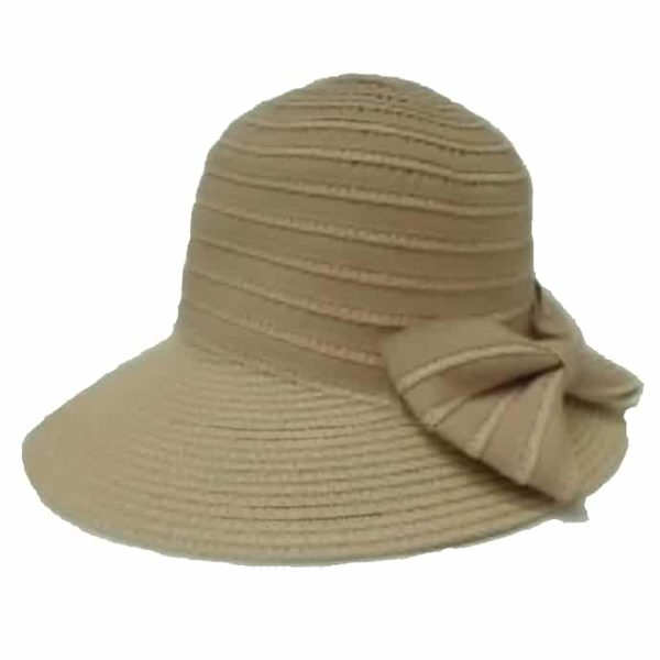 Pink Lady Straw Hat with Bow Tie