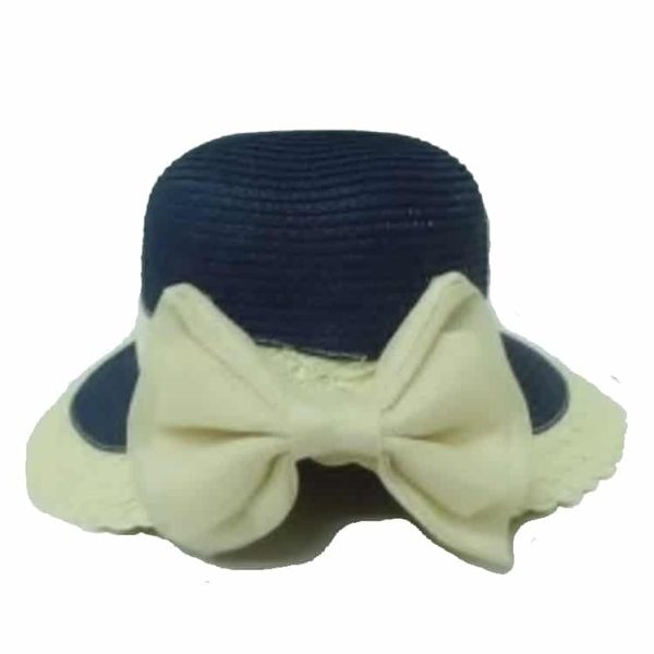 Blue Lady’s Hat Tuide Bow in the Back