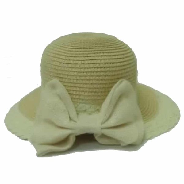 Beige Lady’s Hat Tuide Bow in the Back
