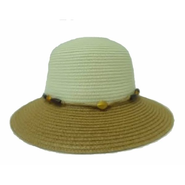 Yellow Two-Color Short Brim Lady Hat