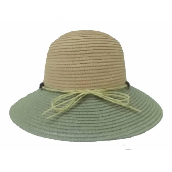 Light Blue Two-Color Short Brim Lady Hat