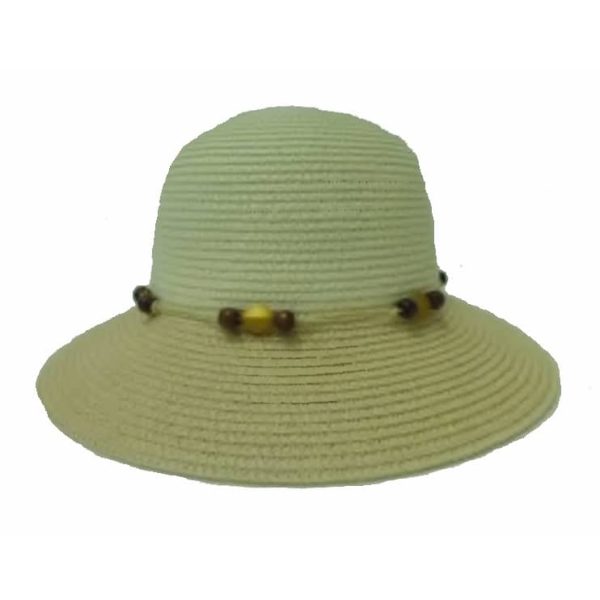 Beige Two-Color Short Brim Lady Hat