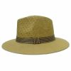 Yellow Man Hat with Black and Gold Striped Ribbon