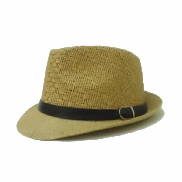 Yellow Flat Small Hat with Flap and Patterned Cup