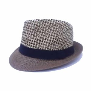 Brown Man Small Hat and Open Cup