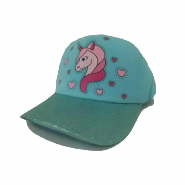 Blue Unicorn Girl’s Cap with Sparkling Visor