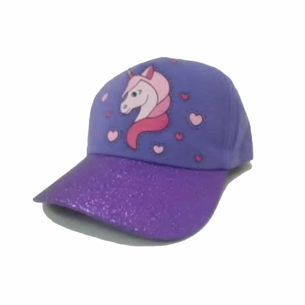 Lilac Unicorn Girl’s Cap with Sparkling Visor