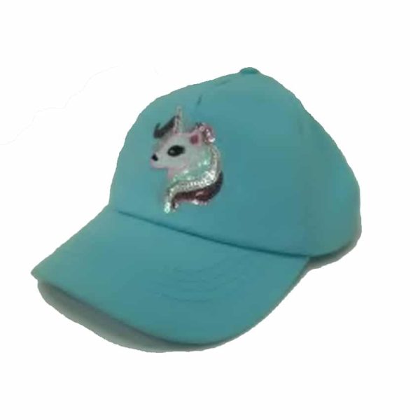 Blue Girl’s Cap with Sparkling Unicorn