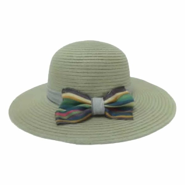 Gray Lady’s Capline with Flat Ribbon and Striped Bow