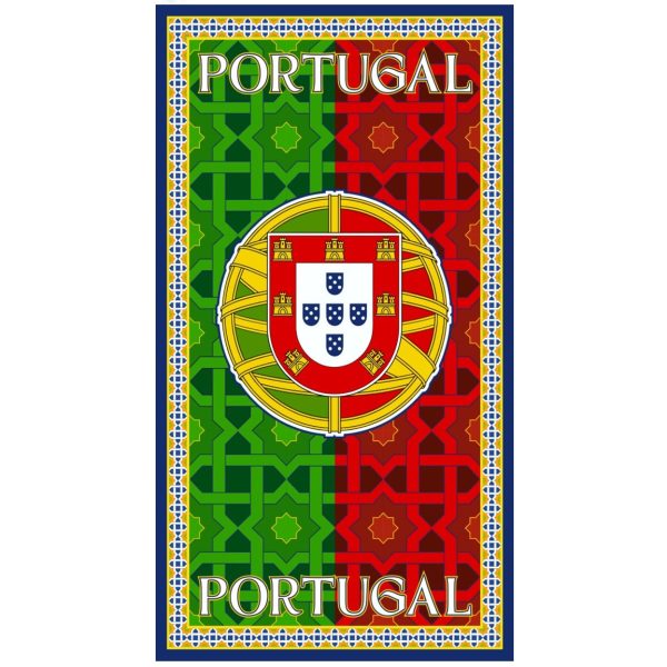 Portugal Flag Mosaic Microfiber Beach Towel