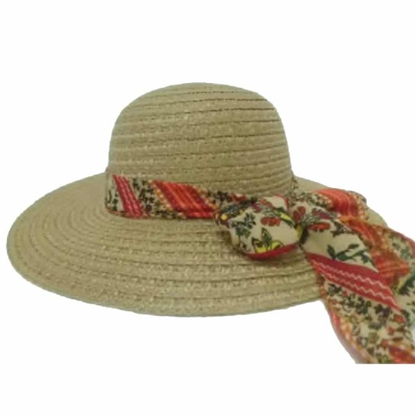 Dark Beige Lady Capline with Ribbon and Flower Bow