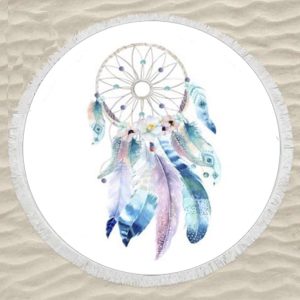 Dream-Catcher Round Microfiber Beach Towel with Fringes 150 cm