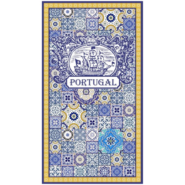 Microfiber Losas Play Towel with Portuguese Carabel 180 x 100 cm Yellow