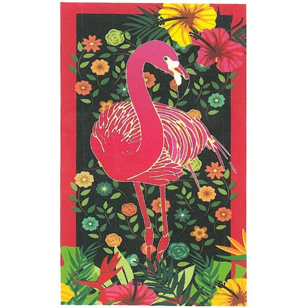 Flamingo and Flowers Microfiber Beach Towel 180 x 100 cm