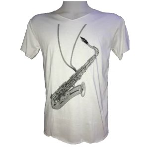 Saxophone White T-Shirt