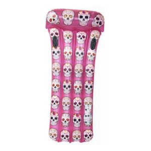 Pink Inflatable Mattress with Mexican Skull Handles Aremar