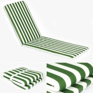 Striped sponge lounger mattress. 180 x 50 cm. Green.