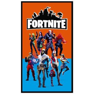Fortnite Microfiber Beach Towel Orange and Blue Background