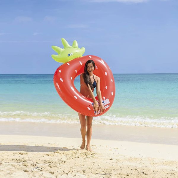 Jilong Strawberry Inflatable Float on the Beach #37342