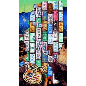 Microfiber Beach Towel Map of the United States Route 66