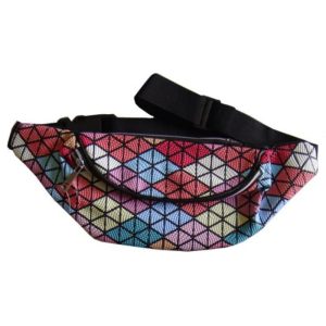 Multicolored Rhombus Waist Bag