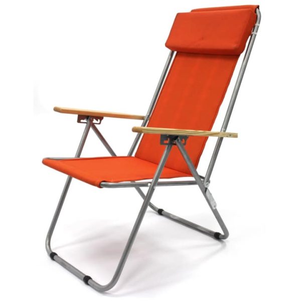 Reclining High Cretonne Chair with Armrests