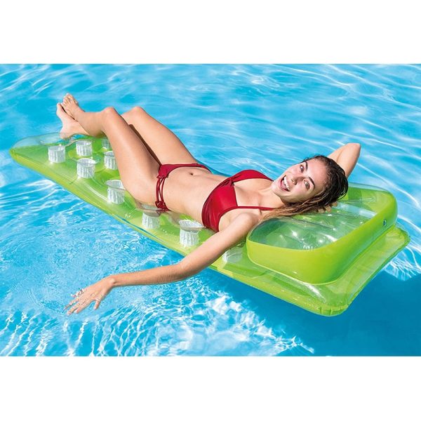 Intex Colored Inflatable Cup Mattress with Cushion #58890 Green