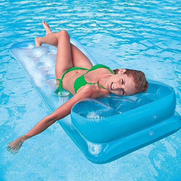 Intex Colored Inflatable Cup Mattress with Cushion #58890 Blue