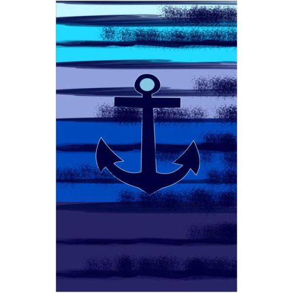 Anchor Stripes Microfiber Beach Towel